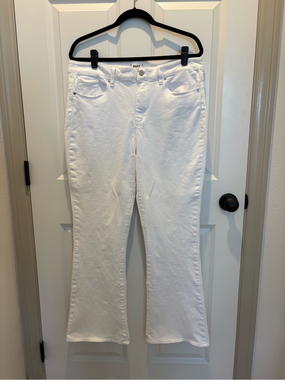 PAIGE High Rise Laurel Canyon White Jeans - 34